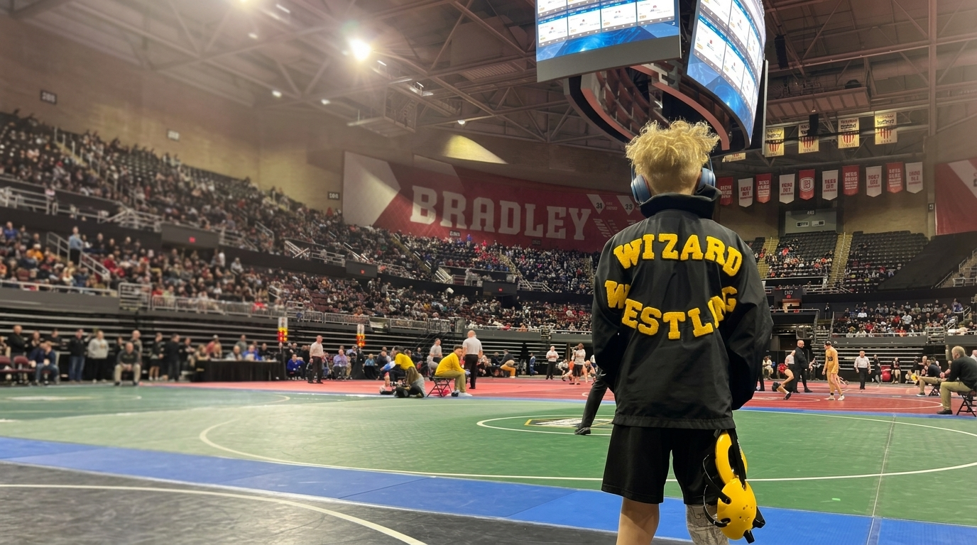 Wizards wrestlers and coaches together