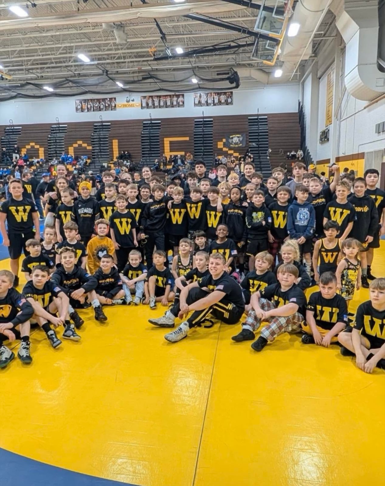 Wizards wrestling team gathered together